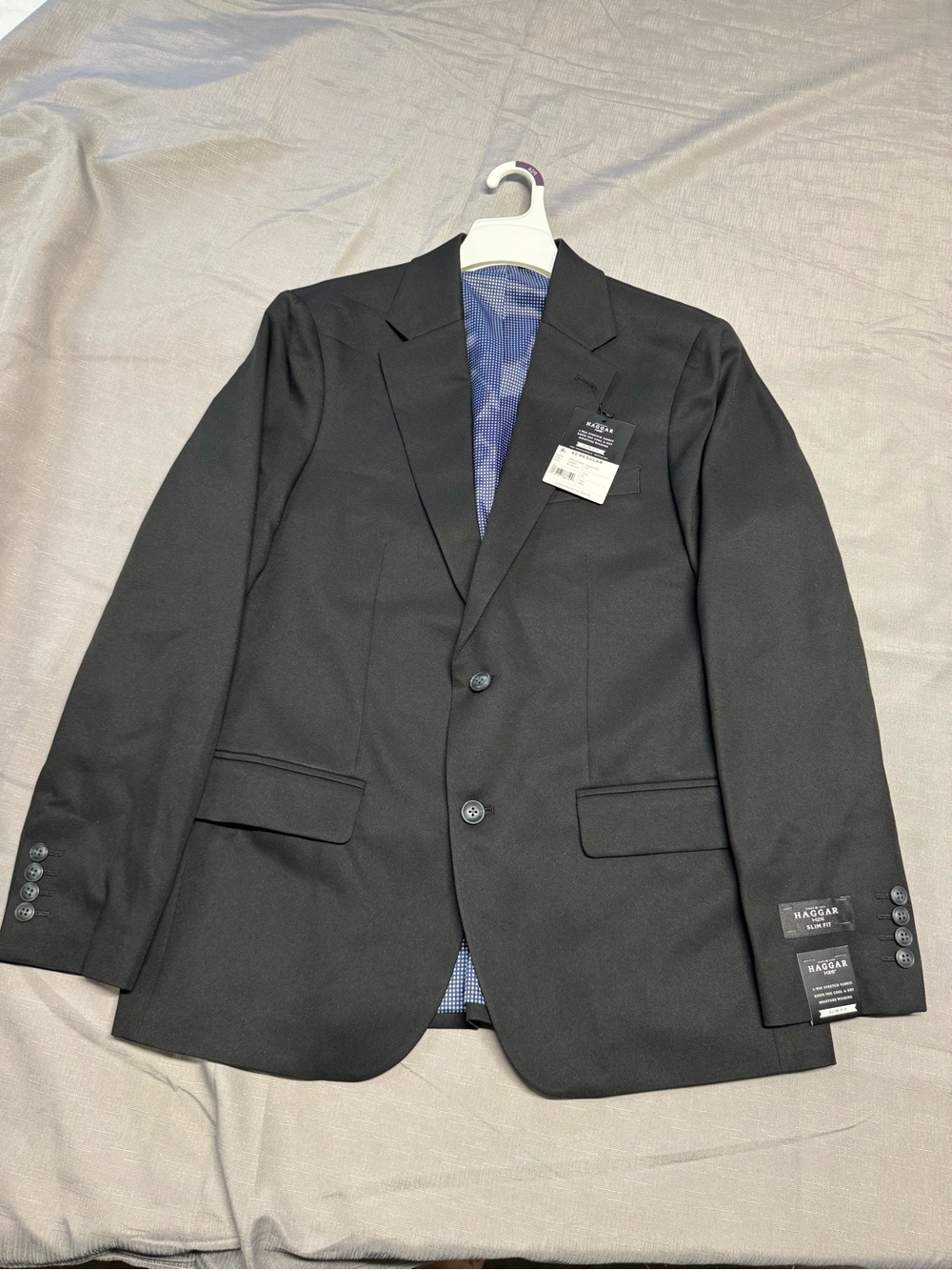 Classic Black Men's Suit Blazer - Haggar H26  42R